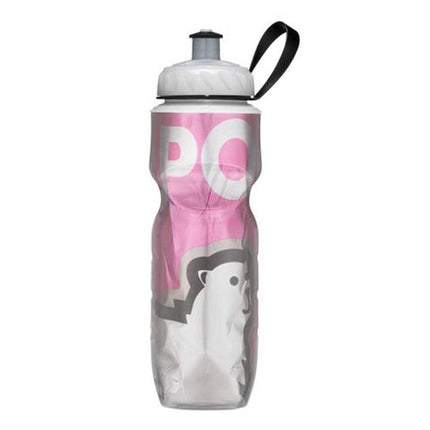 BICYCLE PARTS - BOTTLE - POLAR INSULATED WATER BOTTLE 575ML/20 OZ, STANDARD VALVE, BIG BEAR PINK
