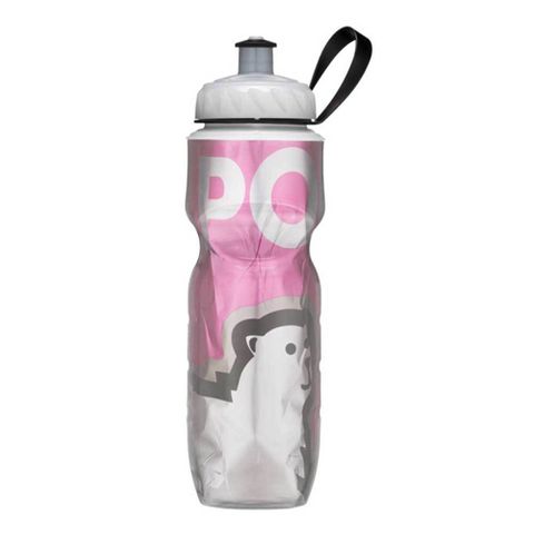 BICYCLE PARTS - BOTTLE - POLAR INSULATED WATER BOTTLE 575ML/20 OZ, STANDARD VALVE, BIG BEAR PINK