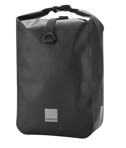 BICYCLE PARTS - SAHOO SINGLE PANNIER BAG, ROLL TOP TYPE, 37 X 13 X 26 CM; CAP, 10L , SOLD INDIVIDUALLY