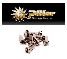 BICYCLE PARTS - NIPPLE, PILLAR, SILVER, 14G X 14MM, BRASS.