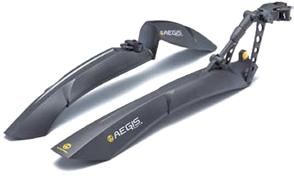 BICYCLE PARTS - MUDGUARD SET 29ER, FRONT & REAR, QR ADJUSTABLE, 100MM WIDE, BLACK