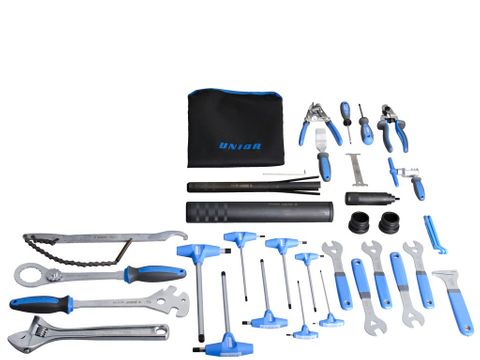 Unior 37 Piece Bike Tool Set For Professional Repairs And Maintenance - Includes Wrenches, Allen Keys, Pliers And More For All Bicycle Needs