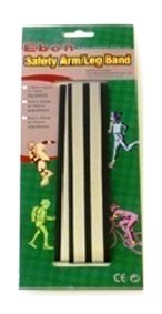 BICYCLE PARTS - TROUSER BAND VELCRO WITH REFLECTIVE TAPE, FLURO, BLACK