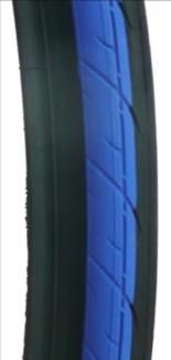 BICYCLE PARTS - TYRE 700 X 25C BLACK/BLUE , WIRE BEAD 30TPI, TAIWAN PREMIUM TYRE (25 - 622)