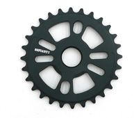 BICYCLE PARTS - CHAIN RING - DEFIANT, 24MM HOLE WITH TWO ADAPTORS TO CREATE 19MM OR 22MM HOLE, 28T, BLACK