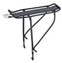 BICYCLE PARTS - CARRIER - REAR CARRIER, ADJUSTABLE FOR 26 - 29ER DISC BRAKE BIKES, WITH INTERGRATED SPLASH GUARD, FITTINGS INCLUDED, ALLOY, BLACK