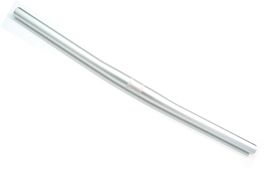 BICYCLE PARTS - HANDLEBAR 25.4MM, 56CM WIDE, ALMOST STRAIGHT, ALLOY SILVER
