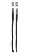 BICYCLE PARTS - STRAPS FORTOE CLIP, SINGLE LEATHER STRAPS, PAIR, BLACK (SOLD IN PAIRS) L: 430MM