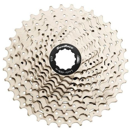 BICYCLE PARTS - CASSETTE - 10 SPEED, 11 - 36T, METALIC SILVER, QUALITY SUNRACE PRODUCT