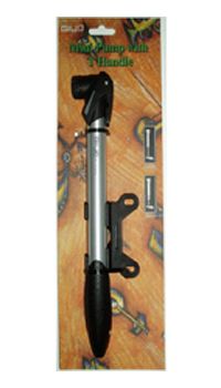 BICYCLE PARTS - MINI PUMP W/THANDLE, ALLOY BARREL, MAX 120PSI, 265MM LONG