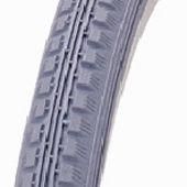 BICYCLE PARTS - TYRE 24 X 1.3/8 GREY BLOCK WHEELCHAIR, QUALITY VEE RUBBER TYRE (37 - 540)