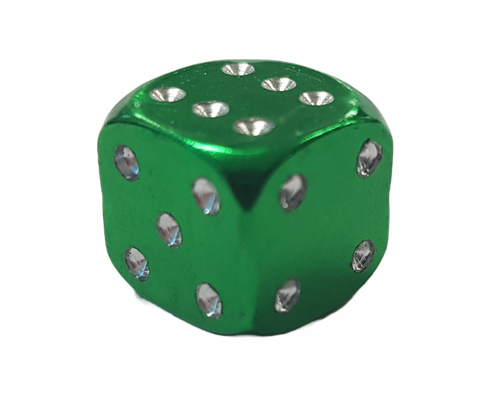 BICYCLE PARTS - VALVE CAP DICE ALLOY GREEN 12MM A/V