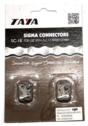 BICYCLE PARTS - CHAIN LINK 1/2 X 5/64 - 11 SPD SILVER 2 PACK SIGMA CONNECTORS OR MISSING LINKS EX CPI STOCK