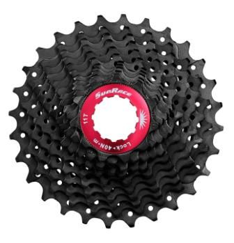 BICYCLE PARTS - CASSETTE - 11 SPEED, 11 - 28T, BLACK CHROME, QUALITY SUNRACE ROAD CASSETTE