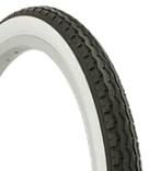 BICYCLE PARTS - TYRE 20 X 1.75 BLACK WITH WHITE WALL CITY TREAD (47 - 406)