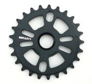 BICYCLE PARTS - CHAIN RING - DEFIANT, 24MM HOLE WITH TWO ADAPTORS TO CREATE 19MM OR 22MM HOLE, 25T, BLACK