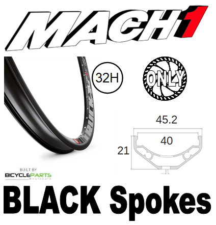Mach1 Trucky 27.5/650B Front Bike Wheel Black Aluminum Rim Novatec Hub 32H Disc Brake 100mm QR Spokes