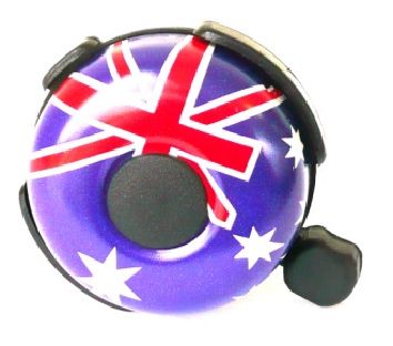 BICYCLE PARTS - BELL - ALLOY, AUSTRALIAN FLAG TOP, FITS 25.4MM BB
