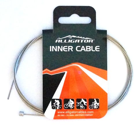 BICYCLE PARTS - ALLIGATOR GEAR INNER WIRE, '31 STRAND SUPERIOR SHINE SLICK' STAINLESS 1.1MM X 2100MM (SHIMANO/SRAM)