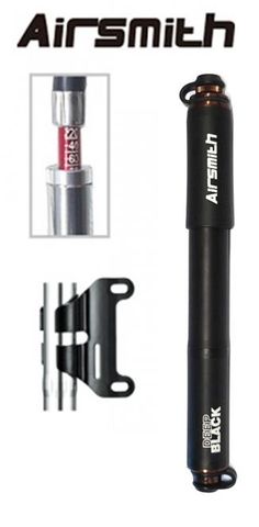 BICYCLE PARTS - MINI PUMP HPL W/LONG HOSE FOR FV/AV 120 PSI W/GAUGE AIRSMITH PREMIUM PRODUCTS