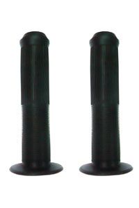 BICYCLE PARTS - GRIPS 140MM W/FLANGE AND END PLUGS, BLACK
