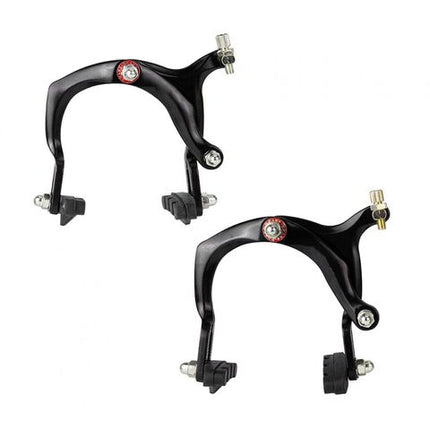 BICYCLE PARTS - BRAKE - ALHONGA BMX CALIPER BRAKE SET, 67 - 85MM REACH, ALLOY, NUTTED, BLACK (FRONT & REAR)