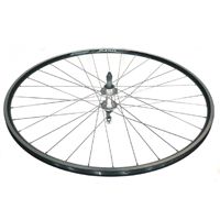 Alex Rims WHEEL - 700C ALEX R - 450 D/w BLACK RIM , SCREW ON Q/r MULTISPEED ALLOY HUB , SILVER MACH1 SPOKES .REAR.