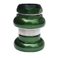 BICYCLE PARTS - HEAD SET, ALLOY, 1 - 1/8 X 26T, 25.4X34X30MM, THREADED, WATER SEAL, NO LOGO, ANODISED GREEN
