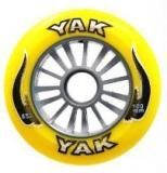 BICYCLE PARTS - SCOOTER WHEEL, YAK, 100MM, SILVER PLASTIC CORE WITH YELLOW 85A