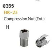 BICYCLE PARTS - HYDRAULIC HOSE FITTING - H - HK - 23 COMPRESSION NUT, STAINLESS, M8 X H8 X P0.75 X 16.5L. , SOLD INDIVIDUALLY