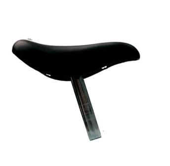 BICYCLE PARTS - SADDLE WITH SEATPOST, BLACK, FOR 12 /14 BIKES W/25.4 SEATPOST