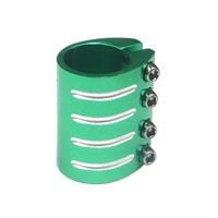 BICYCLE PARTS - D/CLAMP W/4 BOLTS 31.8 GREEN