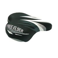 BICYCLE PARTS - SADDLE JUNIOR, 180MM X 145MM, WITH CLAMP, BLACK/GREY