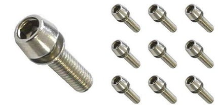 BICYCLE PARTS - STEM BOLT M6, 20MM, ALLEN KEY TYPE, STAINLESS STEEL (BAG 10)