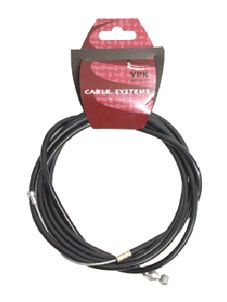 BICYCLE PARTS - BRAKE CABLE - UNIVERSAL INNER & OUTER, GALVANISED WITH 2P LINER LOW FRICTION POLYMER, LENGTH 70 X 75 (1900MM), BLACK (SOLD INDIVIDUALLY) OR IN (BOX QTY 25)