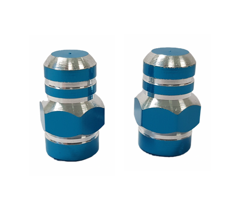 BICYCLE PARTS - VALVE CAP BLUE ALLOY NUT