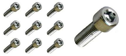 BICYCLE PARTS - STEM BOLT INNER HEX M6 X 25MM (BAG OF 10) BLACK