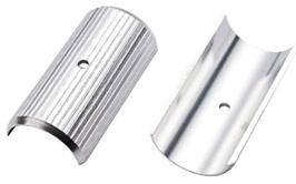 BICYCLE PARTS - HANDLEBAR SHIM 25.4X 22.2 ALLOY SILVER LENGTH 50MM. TO USE A 22.2MM HANDLE BAR WITH A 25.4MM STEM