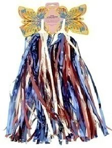BICYCLE PARTS - STREAMERS, SILVER RED BLUE (BUTTERFLY)