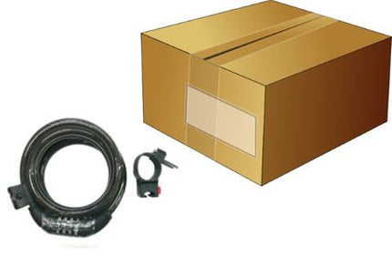 COMBINATION Cable Lock 8mm X 1800mm Resettable Security Lock For Bikes, Scooters, Equipment With Bracket - 10 Pack