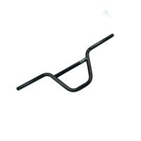 BICYCLE PARTS - HANDLEBAR 22.2MM, 68CM WIDE, 200MM RISE, BMX, STEEL BLACK