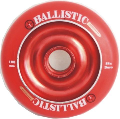 BICYCLE PARTS - S/WHEEL BALLASTIC RED TYRE ON RED METAL CORE 100MM, 88A