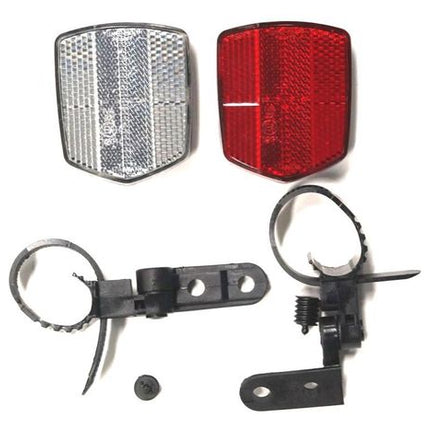 BICYCLE PARTS - REFLECTOR SET, FRONT & REAR WITH BRACKETS