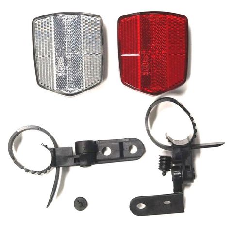 BICYCLE PARTS - REFLECTOR SET, FRONT & REAR WITH BRACKETS
