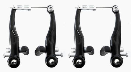 BICYCLE PARTS - BRAKE - V BRAKE SET, 101MM ARMS, ALLOY, COIL SPRING DESIGN, BLACK (FRONT & REAR)