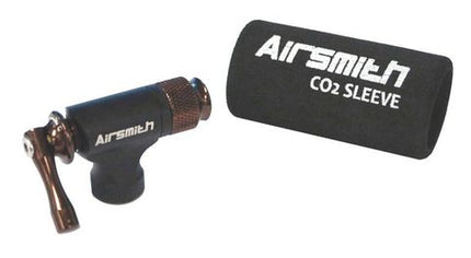 AIRSMITH CO2 Tyre Inflator Kit With Alloy Head For AV/FV And CO2 Sleeve - Black Bronze - Premium Bicycle Accessory For Road & Mountain Bikes
