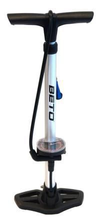 BICYCLE PARTS - BETO KING COBRA FLOOR PUMP, ALLOY BARREL, 160 PSI W/BIG 3.5 GAUGE, 2 STAGE AUTO SWITCHING SMART VALVE HEAD, HIGH VOLUME/HIGH PRESSURE SWITCH, A/V & F/V