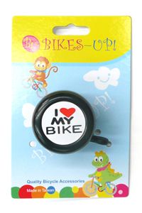 BICYCLE PARTS - BELL - STEEL, I LOVE MY BIKE TOP, BIKES UP, FITS 25.4MM BB
