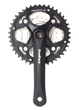 BICYCLE PARTS - CHAINWHEEL SET 170MM X 24/34/42T, 90 DEG CRANK HOLE. 7/8 SPEED, ALLOY BLACK