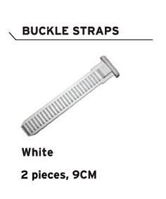 FLR Shoes Buckle Straps White 9cm Bag Of 2 Replacement Straps For Cycling Shoes & Accessories